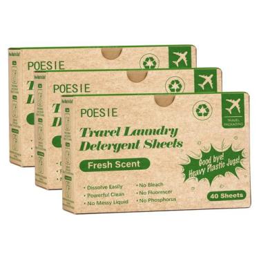 Imagem de Lençóis de detergente para roupa Poesie Travel Fresh Scent 120 folhas