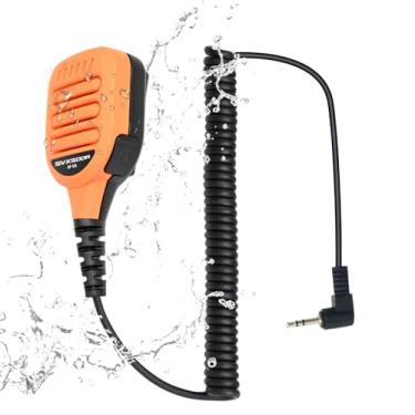 Imagem de Microfone de alto-falante de ombro compatível com rádios Motorola Talkabout série T/T800/EM1000, design PTT durável, áudio transparente para uso externo (laranja amarelo)