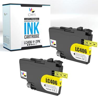 Imagem de CMYi LC406 Cartucho de tinta de substituição amarelo para impressora Brother MFC-J4335DW J4340DW J4345DW J4535DW J4540DW J5855DW J5955DW J6555DW J6955DW J6955DW (2 amarelos)