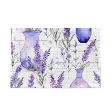 Imagem de WELLDAY Quebra-cabeça flor lavanda 500 peças grande jogo de arte para adultos adolescentes