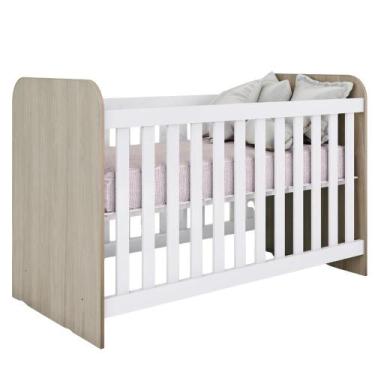Imagem de Berco Infantil Grade Fixa 133X66 cm Labirinto Henn, Rustico Branco