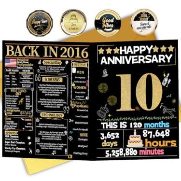 Imagem de Joycard Cartão de aniversário de 10 anos para mulheres e homens, cartão de casamento de lata para esposa marido, decorações de casamento doces presentes para casal, perfeito para ela no dia de