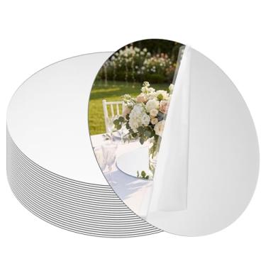 Imagem de SUREAM Placas espelhadas para centros de mesa de 30,5 cm, 2 mm de espessura, conjunto de 24 peças centrais espelhadas, ideais para centros de mesa, casamentos, festas, artesanato, decorações de parede