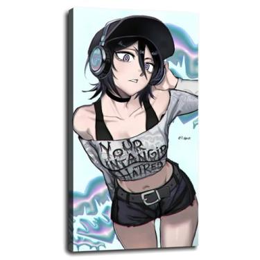 Imagem de 1104 Impressão em tela de botão de parede de barriga roxo pôster para casa conjunto de 1 decorações com moldura 33.0 cm x 20.3 cm