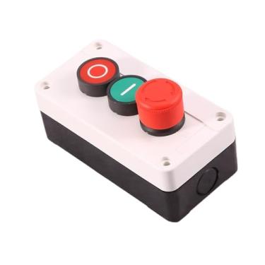 Imagem de S25HH0 Estação de interruptor de botão momentâneo NC Emergency Stop NO vermelho verde 600 V 10 A