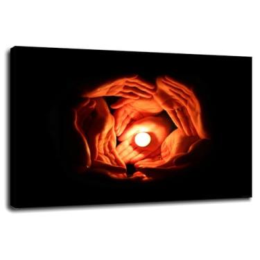 Imagem de Hands Wall Art Fingers Canvas Prints Rings Poster For Home Conjunto de 1 Decorações com Moldura 76.2 cm x 50.8 cm