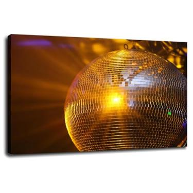 Imagem de 093 Disco Ball Poster Party Canvas Prints Glitter Wall Art For Home 1 painéis decorações com moldura 91.4 cm x 61.0 cm