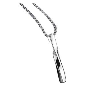 Imagem de Colar masculino com pingente de cilindro espiral de aço inoxidável, pingente geométrico, faça você mesmo, acessórios de corrente, One Size, Ágata