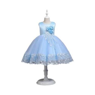 Imagem de Vestido De Festa Em Tule Com Flores Para Meninas, Elegante Para Damas 