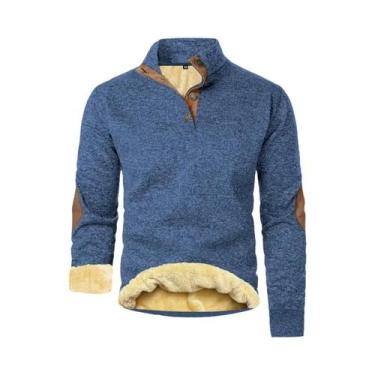 Imagem de Jaqueta De Moletom Masculina Casual Com Botões, Estilo Streetwear Para