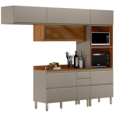 Imagem de Cozinha Modulada 4 Pecas 270 cm Vidro DP2704 Demartez - Demartêz, Nogu