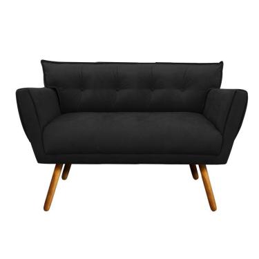 Imagem de Sofá Retrô Namoradeira Anitta Suede Preto