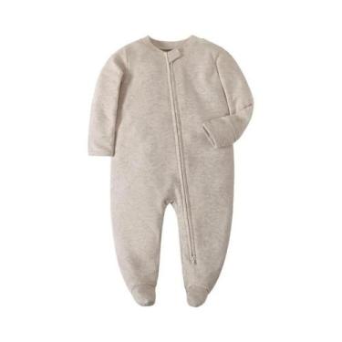 Imagem de Pijamas De Inverno Unissex Em Algodão Com Zíper E Mangas Longas Para B