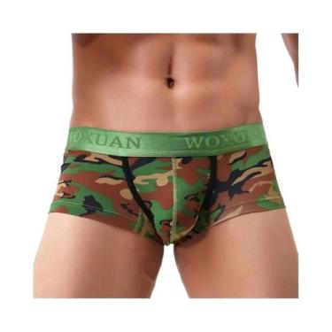 Imagem de Cuecas Boxer Masculinas De Algodão Respirável Com Bolsa Convexa Em U E