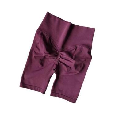 Imagem de Shorts de Yoga Feminino Cintura Alta - Sem Costura, Controle de Barrig