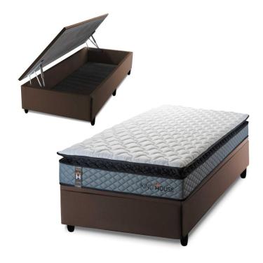 Imagem de Cama Box Baú Chicago 88x188 Marrom Espuma D33 King House