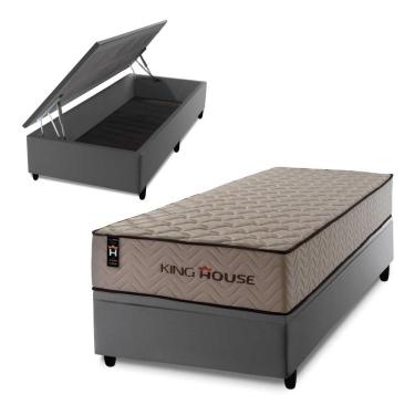 Imagem de Conjunto Box Baú San Diego 88x188 Bege Espuma D33 King House