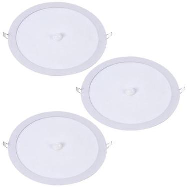 Imagem de 3 Painel Led Sensor Redondo Embutir 18W Branco Frio Avant
