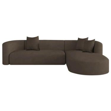 Imagem de Sofá Modular Celinne Luxuoso Sala de Estar Decoração Luxo 265cm Suede 