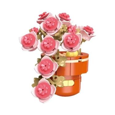 Imagem de Conjunto De Blocos De Montar DIY Para Meninas: Buquê De Flores Eternas
