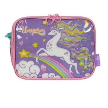 Imagem de Lancheira Térmica Infantil Unicórnio Arco-Íris Luxcel Violet, Violeta