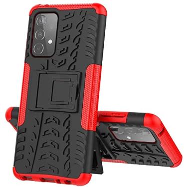 Imagem de Capa Capinha Anti Impacto Para Samsung Galaxy A52s com Tela de 6.5" polegadas Case Armadura Hybrid Refor�ada Com Desenho De Pneu (Preta com Vermelha)