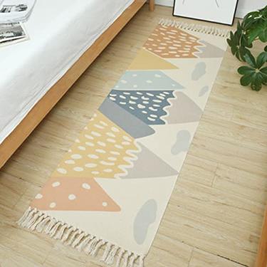 Imagem de Tapete corredor de cozinha tapetes de corredor de fazenda com borlas lavável tecido tribal tapete de acento para pia de cozinha/sala de estar/quarto 61 x 89 centímetros