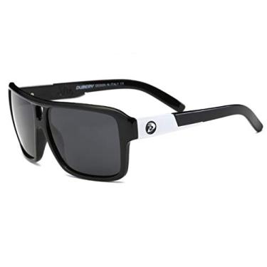 Imagem de Óculos Escuros Polarizado Dubery Masculino Preto e Branco Com Lentes UV Moda Surfwear Skatewear