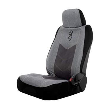 Imagem de Browning Capas de assento dianteiras e bancos, resistentes à água para carro, caminhão e SUV, Chevron (cinza mesclado/preto)
