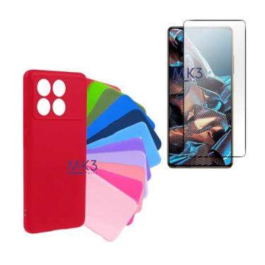 Imagem de Capa Capinha Case Colorida e Película 3D Compatível Com Poxo X6 Pro (Não Poco X6) (Vermelho)