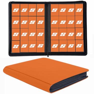 Imagem de 1000+ Pockets Trading Card Binder, 16 Pocket Ringless Side Loading Card Holder Album, Trading Card Album Fit for YuGiOh, MTG, TCG, Game Cards, Sports Cards, Business Cards (Orange)