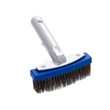 Imagem de Generic Escova de piscina de 5 polegadas com cabo de alumínio, escova profissional para limpeza de piscinas, com cerdas de arame para banheira de canto e lago