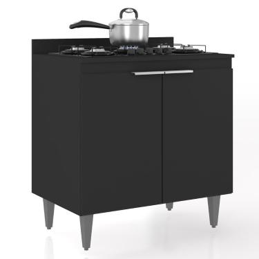 Imagem de Balcão De Cozinha Para Cooktop 80cm Pérola Z34 Preto - Mpozenato