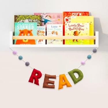 Imagem de Guirlanda de feltro com faixa Happy BIRTHDAY - Cor clássica retrô - Decoração de festa de aniversário infantil (leia)