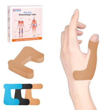 Imagem de IEADEN Fita cinesiológica pré-cortada para polegar (mão esquerda), 40 peças, bege
