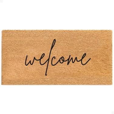 Imagem de THEODORE MAGNUS Tapete de porta - Tapete de boas-vindas para porta da frente com suporte antiderrapante - Capacho de fibra de coco durável - perfeito para entrada externa e tapete de entrada - externo