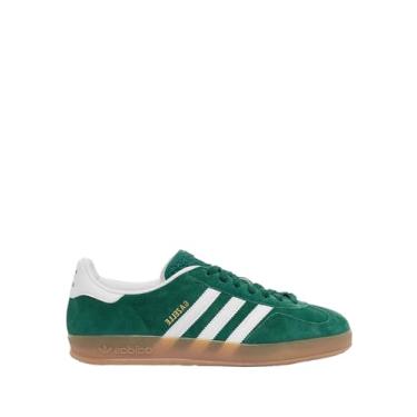 Imagem de adidas Gazelle Tênis masculino para uso interno, verde universitário/branco-nuvem, tamanho 36