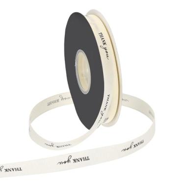 Imagem de PATIKIL Fita de gorgorão personalizada, fita de poliéster para festas de fim de ano, decoração de casamento, embrulho de presente, branca