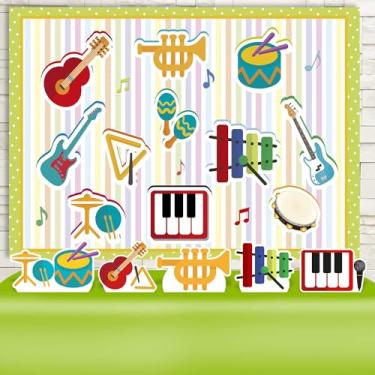 Imagem de Kit Decoração Festa de Aniversário Infantil Painel + Displays Instrumentos Musicais