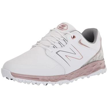 Imagem de New Balance Tênis de golfe feminino Fresh Foam Link SL V2, Branco/ouro rosa, 9.5 Wide