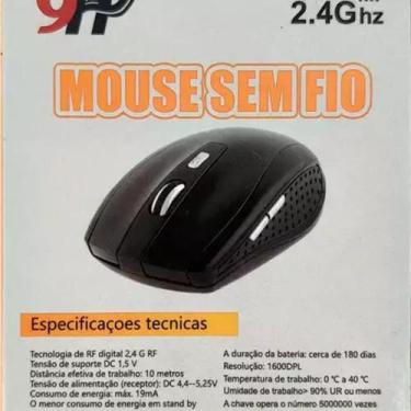 Imagem de Mouse Sem Fio Usb Wireless 1600Dpi Preto - H9