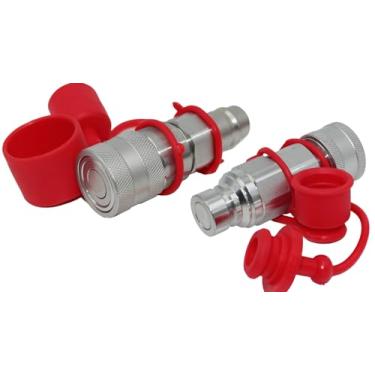 Imagem de ISO 16028 a ISO 5675 Flat Face to Ag Poppet Poineer Style Acoplador Hidráulico de Conexão Rápida Skid Steer Conjunto de Adaptadores Hidráulicos Substituir SAE/EAS-500 Acoplamento Hidráulico Rápido Não