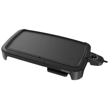 Imagem de Grelha elétrica de tamanho familiar com bandeja de aquecimento e bandeja coletora, BLACKDECKER GD2051B, Preto