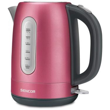 Imagem de Chaleira Elétrica 1.7L com Proteção de Fervura e Aço Inoxidável, 110v, SENCOR SWK1774RD, Rosa