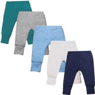 Imagem de Kit 5 Pçs Mijão Malha Liso 100 Algodão Menino Menina Pé Reversível - B