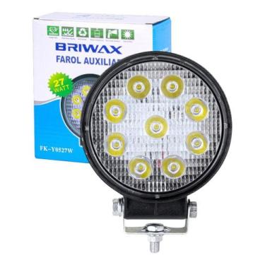 Imagem de Kit 1 Farol Milha Auxiliar 9 Led Agrícola Offroad 27w Briwax
