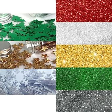 Imagem de Assorted Christmas Glitter - Slime Glitter - Shiny Xmas Confetti - Party Decorations -Party Embellishments