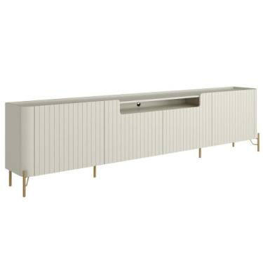 Imagem de Rack Para Sala de Estar TV 85 Pol 4 Portas Brise Pés Industrial Dourad