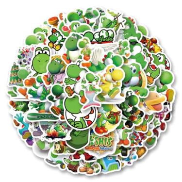 Imagem de 61Pcs Yoshi Stickers Pack, Cute Cartoon Vinyl Waterproof Sticker Decals for Water Bottle, Laptop, Phone, Scrapbooking, Journaling Choice for Adults for Party Supply Decor