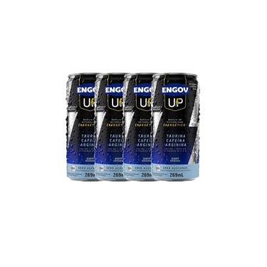 Imagem de Kit 4 Energético Engov UP Taurina Cafeína e Arginina Sabor autêntico Zero Açúcares 269ml
